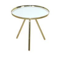 BEISTELLTISCH 42/42/40 cm Messingfarben rund  - Messingfarben, Design, Glas/Metall (42/42/40cm) - MID.YOU
