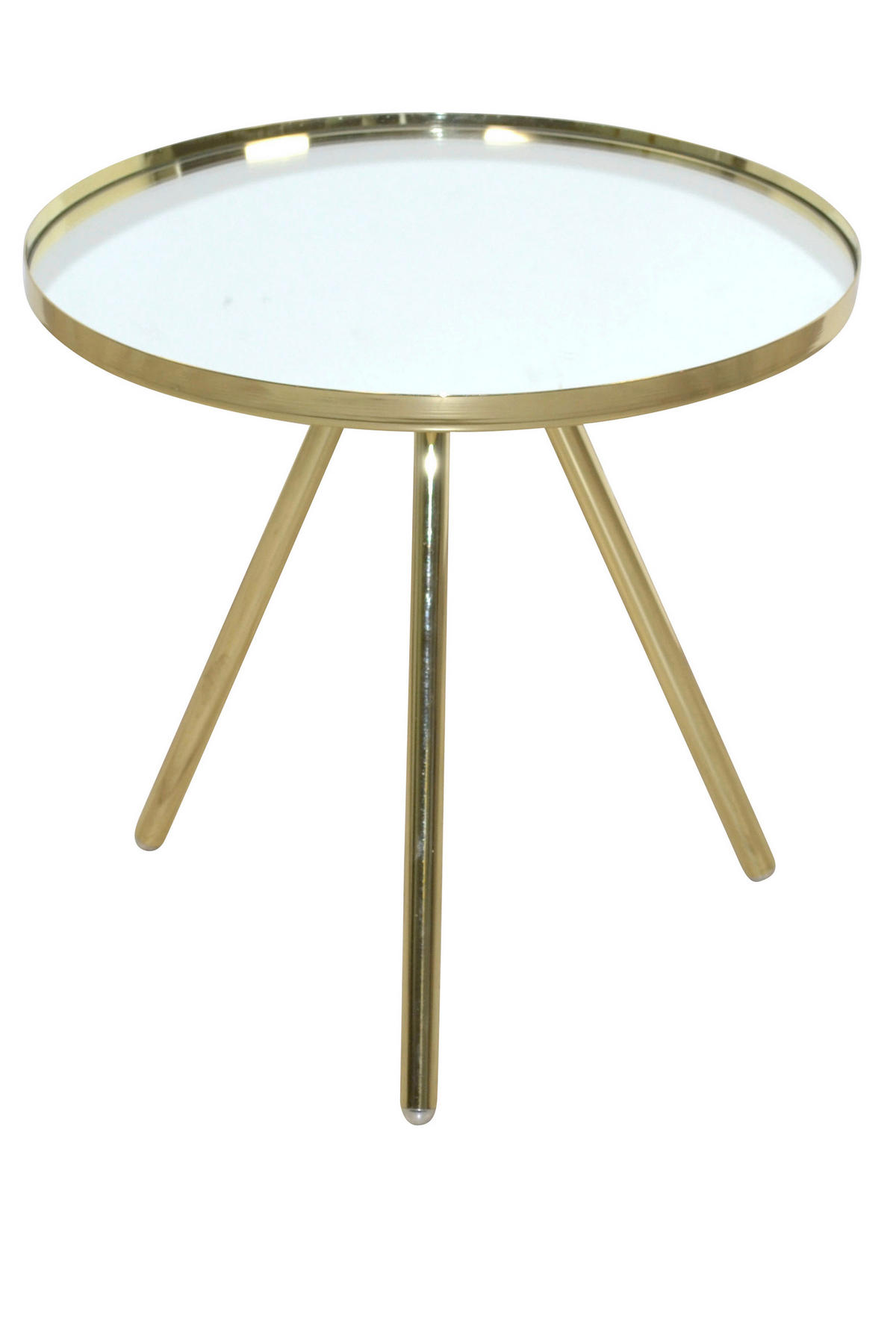 BEISTELLTISCH 42/42/40 cm Messingfarben rund  - Messingfarben, Design, Glas/Metall (42/42/40cm) - MID.YOU
