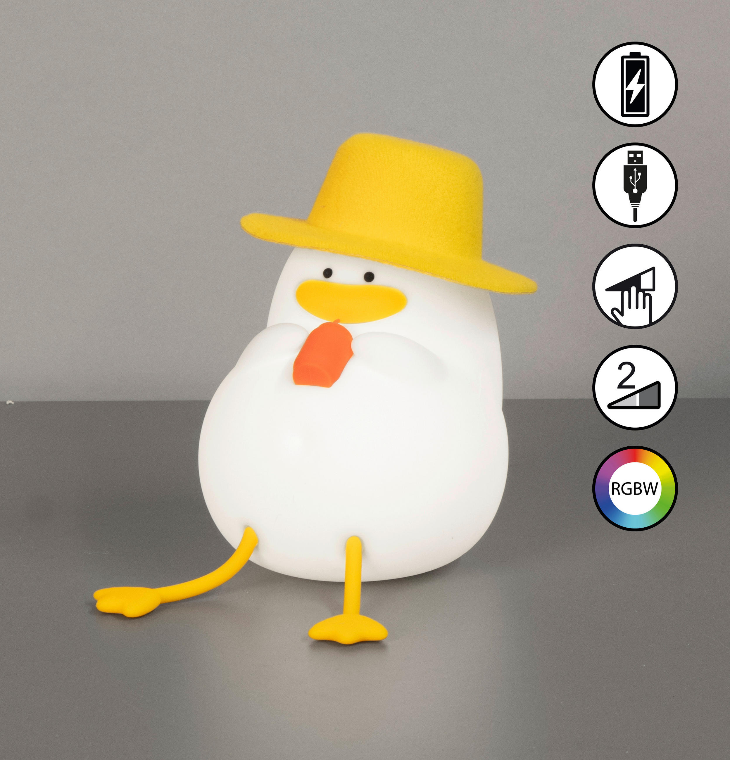 Thumbnail - Kinder-Nachtlicht Fred, Weiß, Kunststoff, 10x11.5x16 cm, Farbwechsler, 3 Helligkeitsstufen, Timerfunktion, tragbar, kabe...