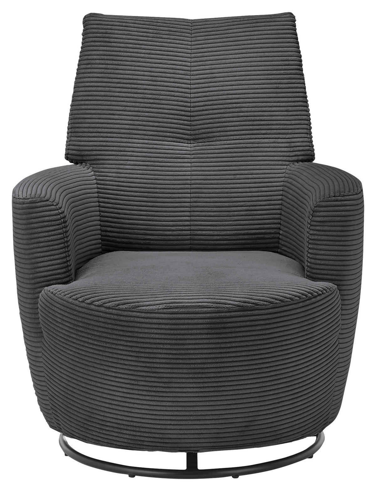 SESSEL Cord Dunkelgrau    - Dunkelgrau/Schwarz, Design, Textil/Metall (80/96/88cm) - SetOne by Musterring