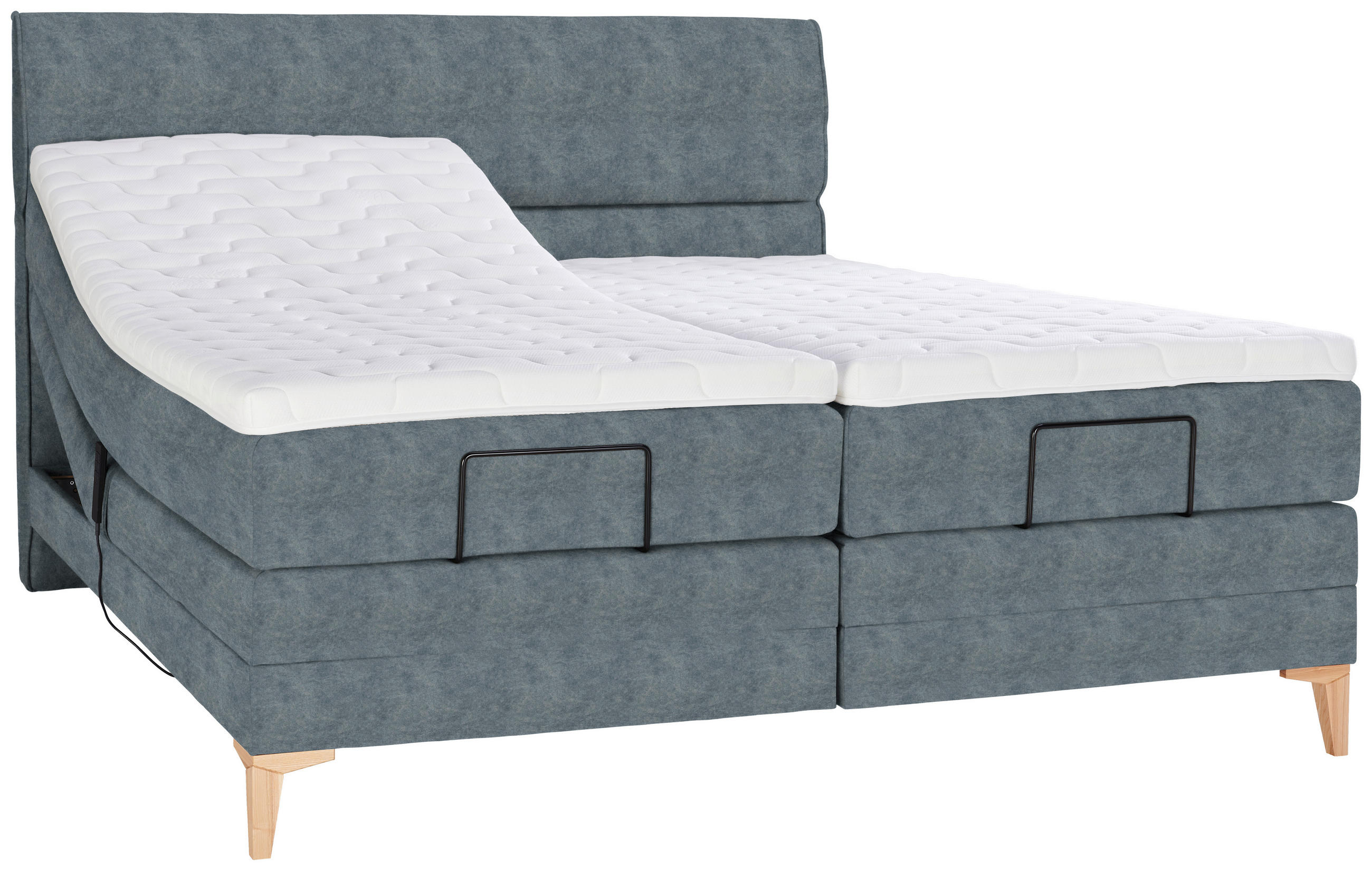 BOXSPRINGBETT 180/200 cm  in Dunkelgrau  - Eichefarben/Dunkelgrau, Konventionell, Holz/Textil (180/200cm) - Voleo