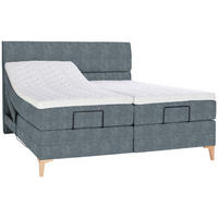 BOXSPRINGBETT 180/200 cm  in Dunkelgrau  - Eichefarben/Dunkelgrau, Konventionell, Holz/Textil (180/200cm) - Voleo