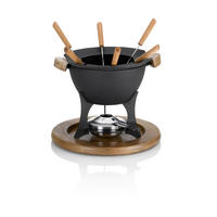 SET ZA FONDI - črna, Basics, kovina (26,5/25,5cm) - Kela