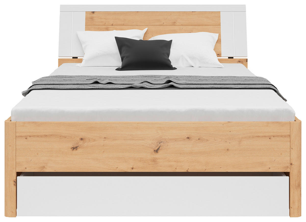 STAURAUMBETT  in Weiß, Eiche Artisan  - Graphitfarben/Weiß, KONVENTIONELL, Holzwerkstoff (140/200cm)