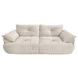 BIGSOFA  in Webstoff Creme  - Creme/Schwarz, KONVENTIONELL, Kunststoff/Textil (243/90,5/130cm) - Ambia Home