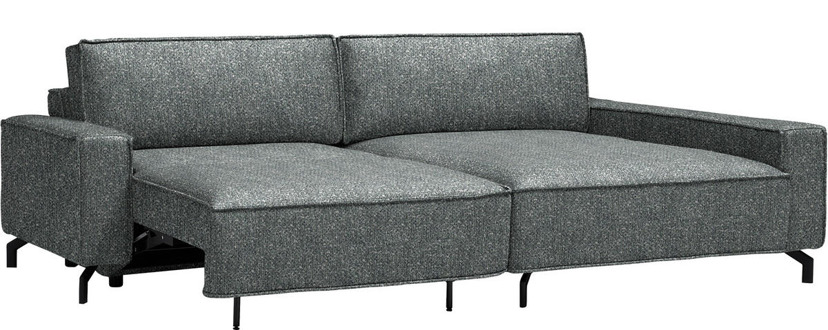 ECKSOFA  in Mikrofaser Graugrün  246/164 cm  - Schwarz/Graugrün, Design, Textil (246/164cm) - Sedda