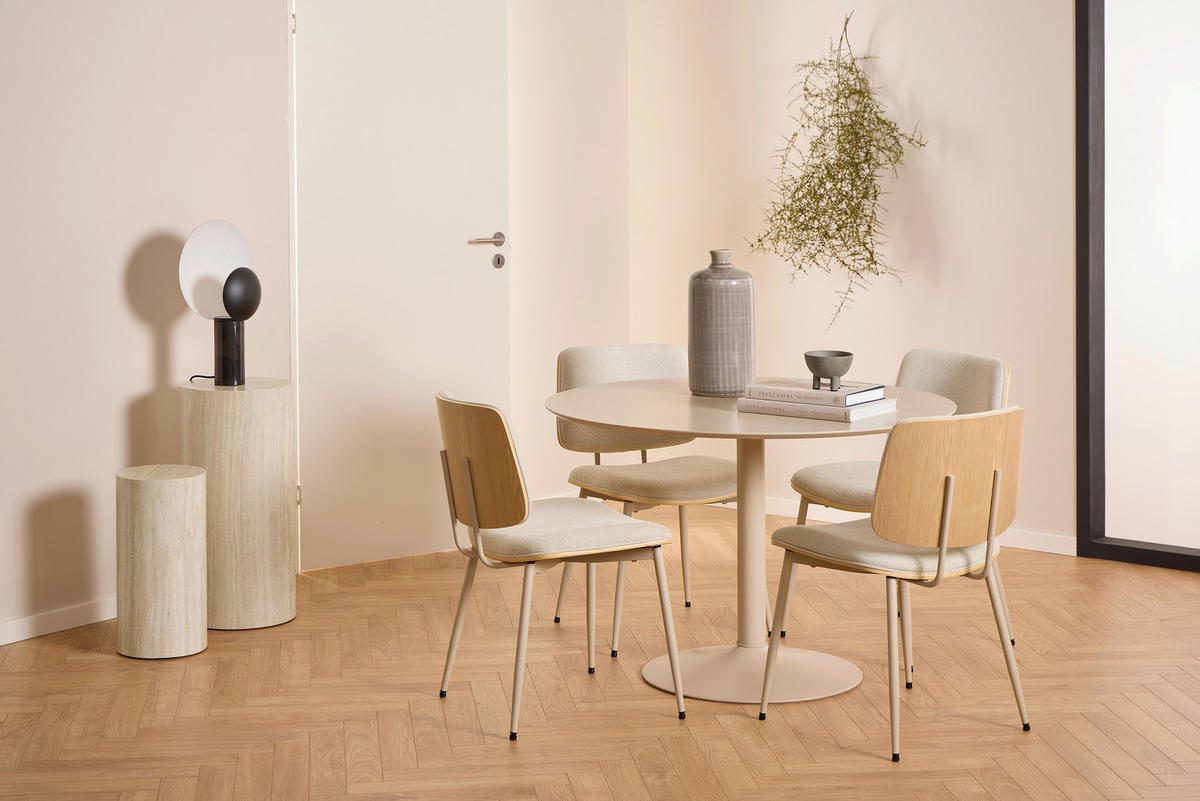MATBORD i metall, trämaterial 110/110/76 cm   - beige, Design, metall/trämaterial (110/110/76cm) - Best Price