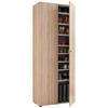 SCHUHSCHRANK Sonoma Eiche  - Schwarz/Sonoma Eiche, Design, Holzwerkstoff/Kunststoff (71/180/39cm) - MID.YOU
