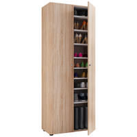SCHUHSCHRANK Vandol  in 71/180/39 cm  - Schwarz/Sonoma Eiche, Design, Holzwerkstoff/Kunststoff (71/180/39cm) - MID.YOU