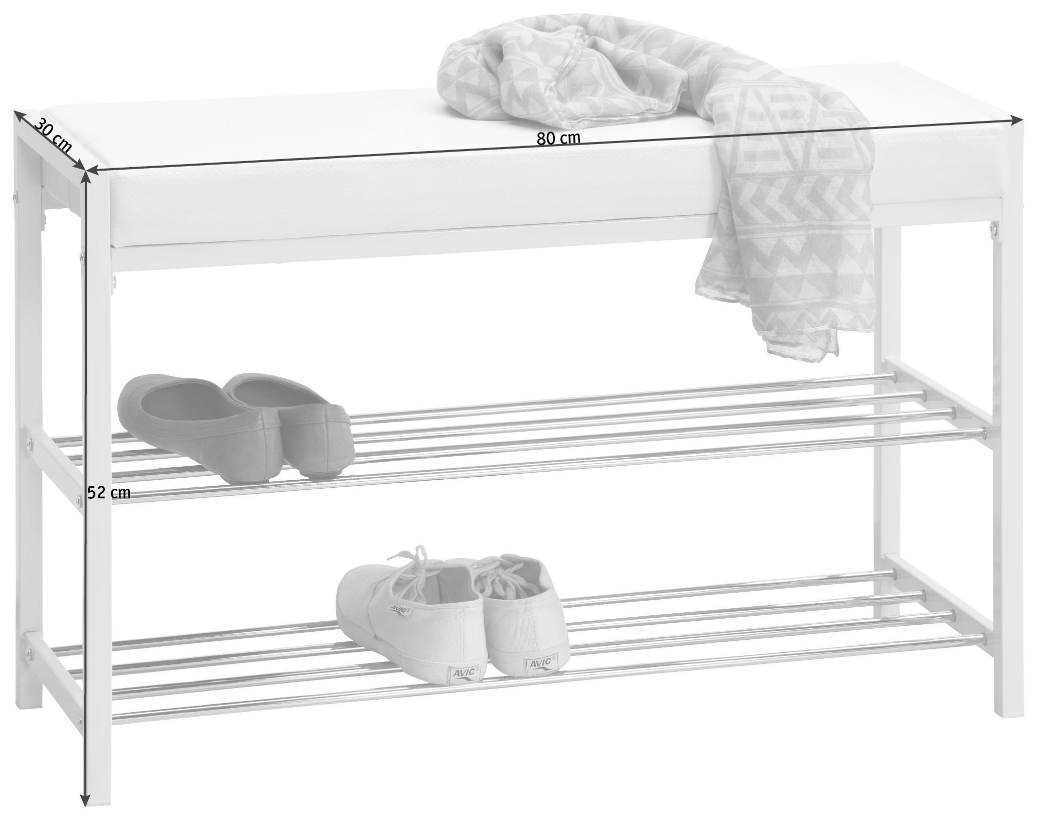 SKOHYLLA 80/52/30 cm  - vit, Design, metall/textil (80/52/30cm) - Best Price