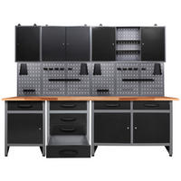 WERKBANKSET 240/205/60 cm  - Anthrazit/Grau, Basics, Holz/Metall (240/205/60cm)