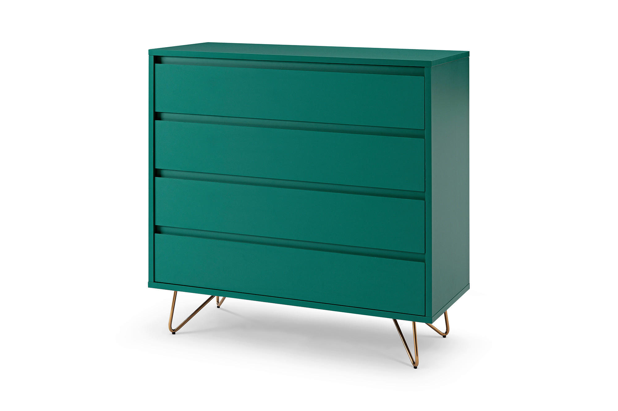 KOMMODE  in 90/90/40 cm  - Messingfarben/Grün, Design, Holzwerkstoff/Metall (90/90/40cm) - Livetastic