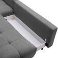 ECKSOFA in Chenille Grau, Dunkelgrau  - Dunkelgrau/Schwarz, MODERN, Textil/Metall (182/290cm) - Hom`in