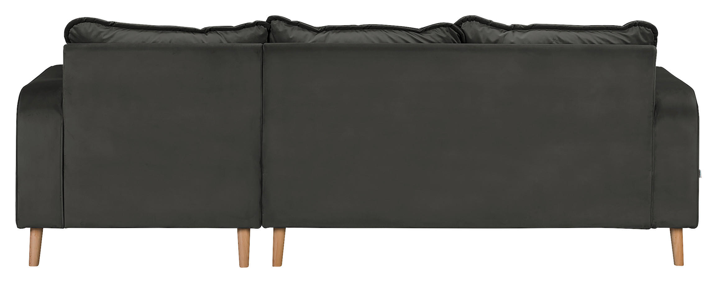 ECKSOFA in Mikrofaser Dunkelgrau 230/150 cm - Wengefarben/Dunkelgrau, Design, Holz/Textil (230/150cm) - Livetastic