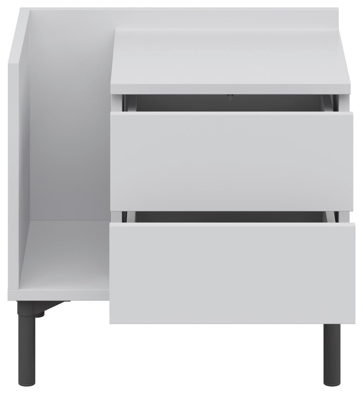 NACHTKÄSTCHEN 50/48/38 cm  in Hellgrau  - Hellgrau/Graphitfarben, Design, Holzwerkstoff/Kunststoff (50/48/38cm) - Lomoco