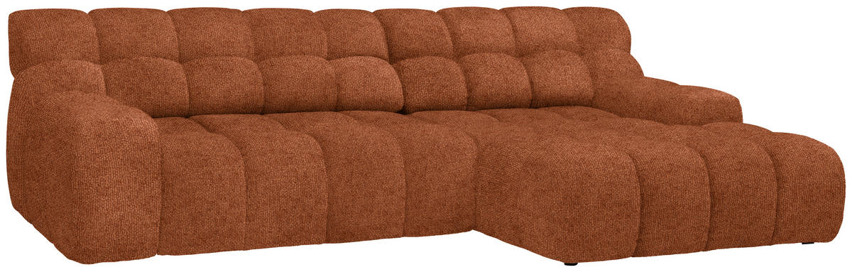 ECKSOFA in Webstoff Rostfarben  - Rostfarben/Schwarz, Modern, Kunststoff/Textil (297/180cm) - Welnova