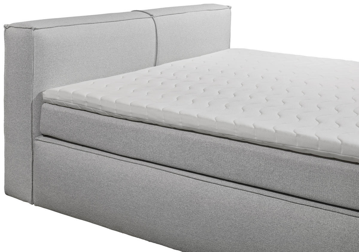 BOXSPRINGBETT 240/200 cm  in Silberfarben  - Silberfarben/Schwarz, LIFESTYLE, Kunststoff/Textil (240/200cm) - Boxxx