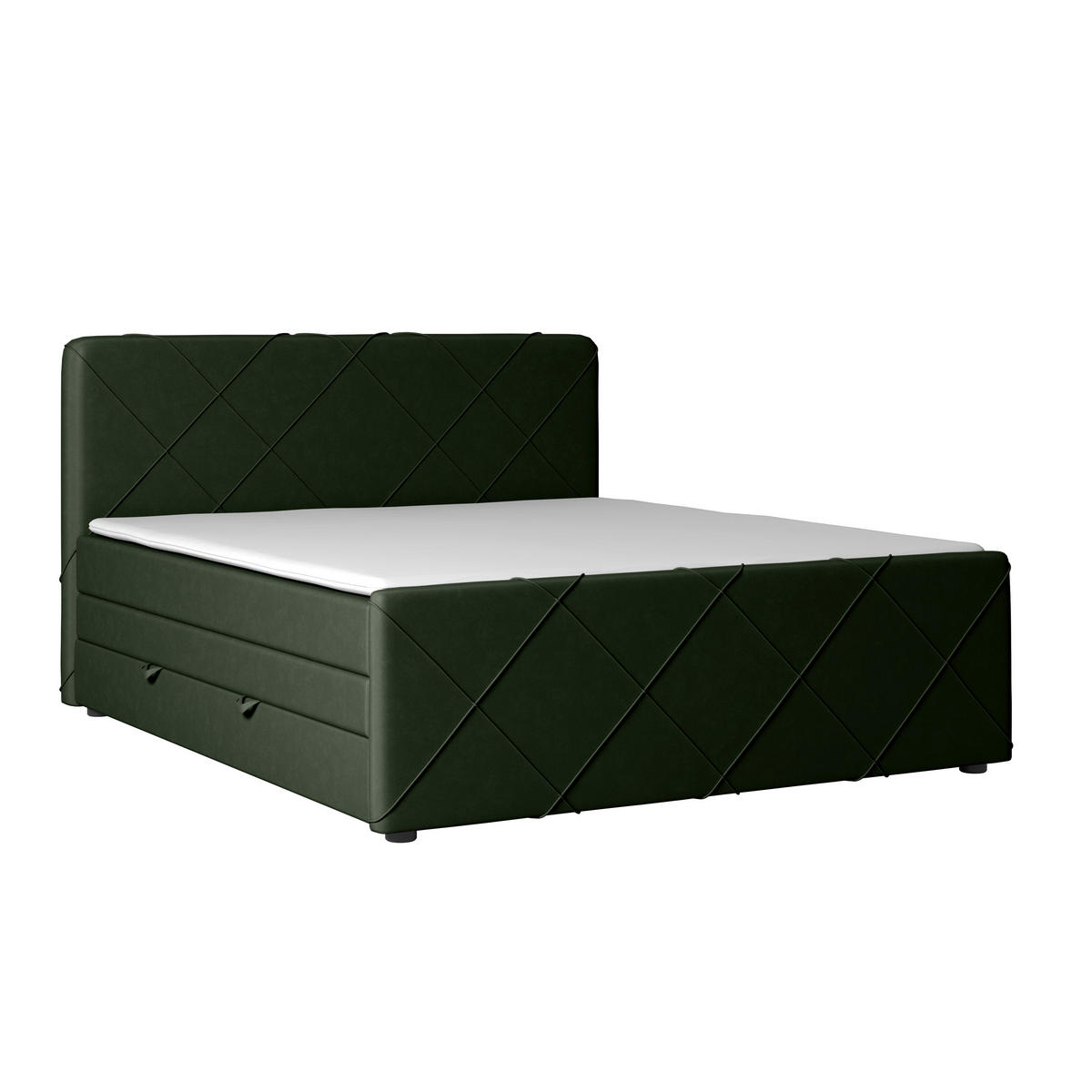 BOXSPRINGBETT 180/200 cm  in Grün  - Schwarz/Grün, Modern, Holz/Kunststoff (180/200cm) - MID.YOU