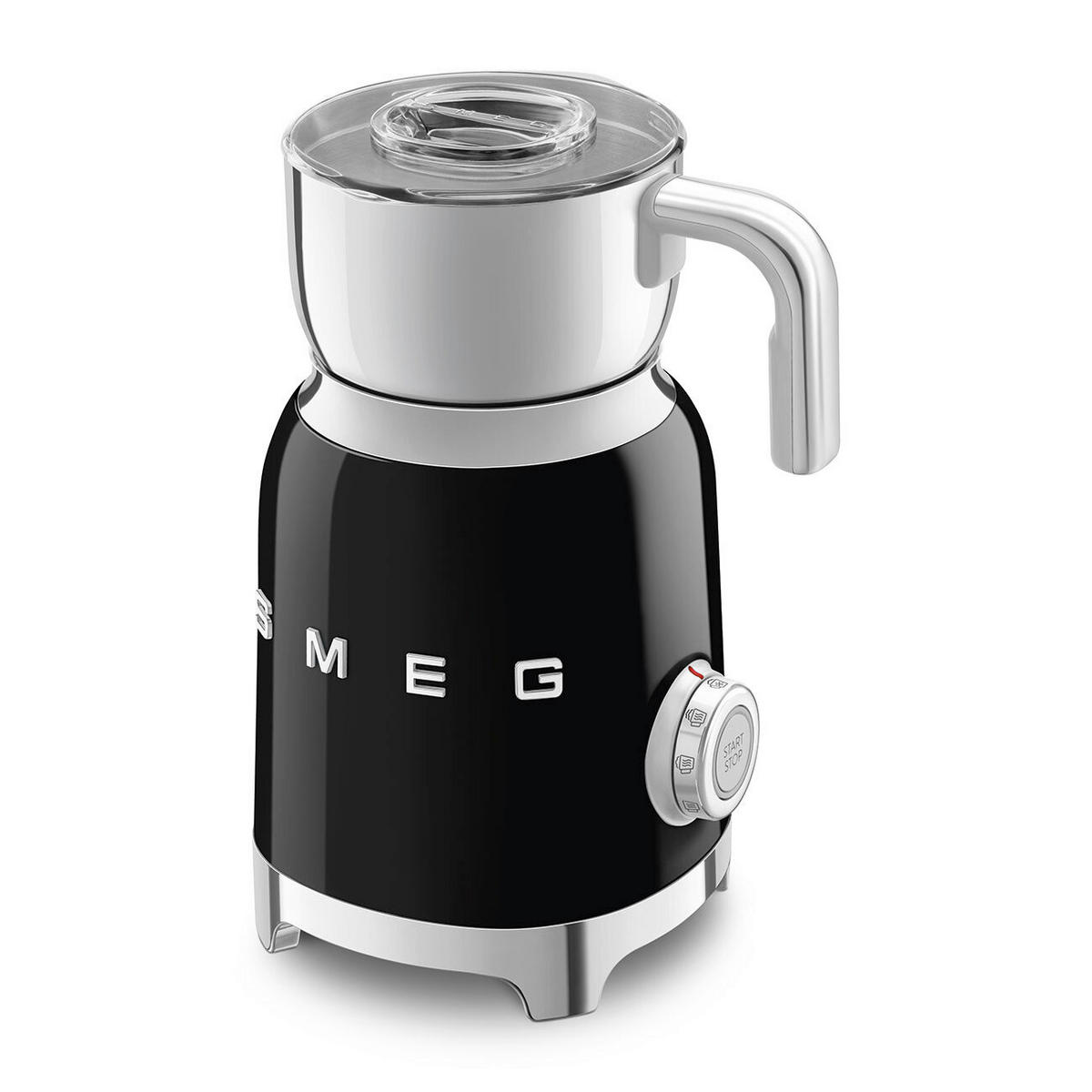 Pjenilica za mlijeko MFF11BLEU  - crna visoki sjaj, Basics, metal (25/18/14cm) - SMEG