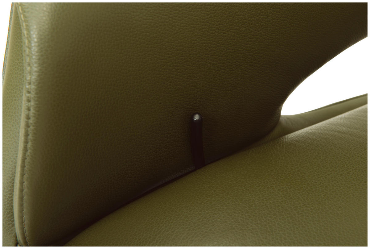 RELAXSESSEL in Leder Olivgrün  - Edelstahlfarben/Olivgrün, Design, Leder/Metall (78/106/88cm) - Welnova