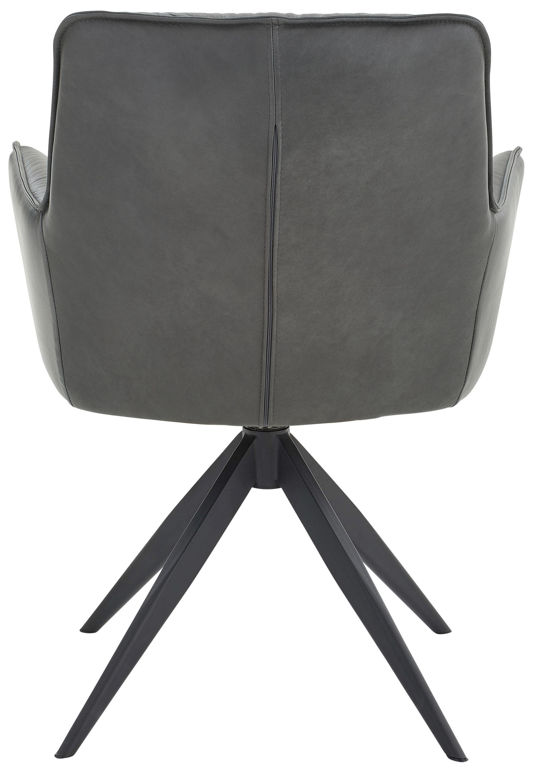 ARMLEHNSTUHL  in Eisen Echtleder pigmentiert  - Anthrazit, Design, Leder/Metall (59/89/63cm) - Dieter Knoll