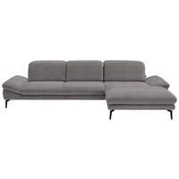 ECKSOFA in Chenille Graubraun  - Graubraun/Schwarz, Design, Textil/Metall (319/188cm) - Beldomo System