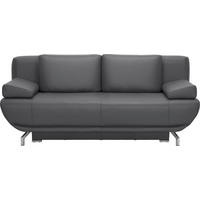 SCHLAFSOFA in Leder Dunkelgrau  - Chromfarben/Dunkelgrau, Design, Leder/Metall (210/87/97cm) - Dieter Knoll