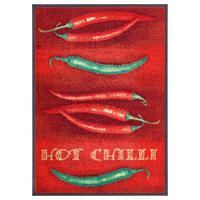 KUHINJSKI TEPIH 75/120 cm   zelena, crvena  Hot Chilli  - zelena/crvena, Trend, tekstil/plastika (75/120cm) - wash+dry
