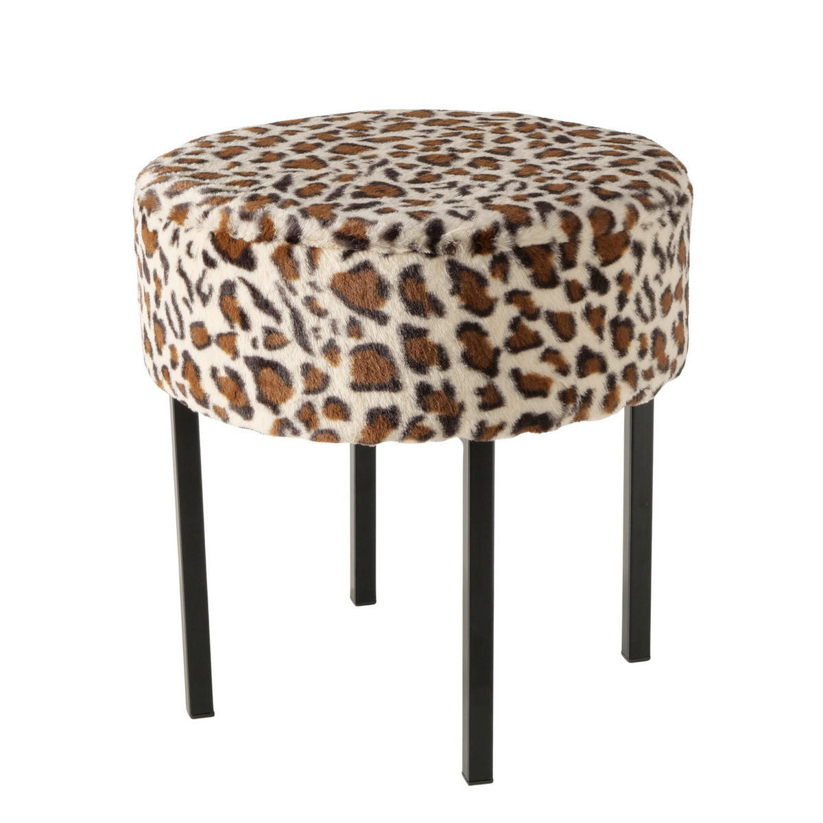 TABURET, kov, textil, 43/43/44 cm - černá/béžová, Basics, kov/textil (43/43/44cm)