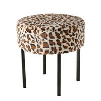 TABURET, kov, textil, 43/43/44 cm - černá/béžová, Basics, kov/textil (43/43/44cm)