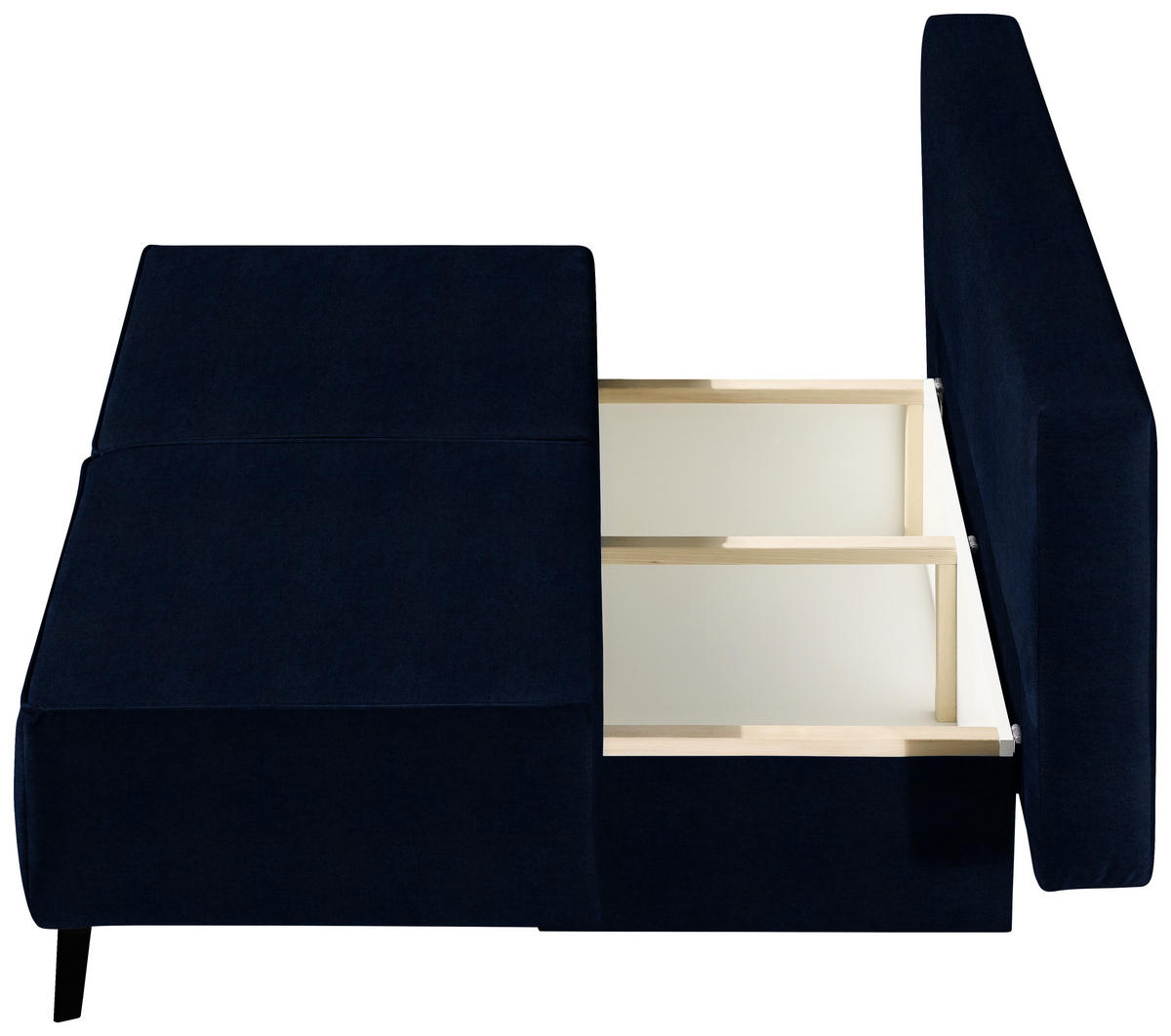 SCHLAFSOFA in Dunkelblau  - Schwarz/Dunkelblau, Konventionell, Textil/Metall (197/91/88cm) - Novel