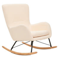 SCHAUKELSTUHL in Teddystoff Creme  - Creme/Naturfarben, LIFESTYLE, Holz/Textil (71/94/91cm) - Novel