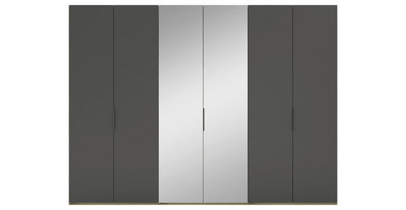DREHTÜRENSCHRANK 300/223/62 cm 6-türig Anthrazit, Eiche Artisan - Anthrazit/Schwarz, KONVENTIONELL, Glas/Holzwerkstoff (300/223/62cm) - Novel