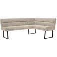 ECKBANK 217/159 cm Webstoff Beige, Schwarz   - Beige/Schwarz, Design, Textil/Metall (217/159cm) - Novel