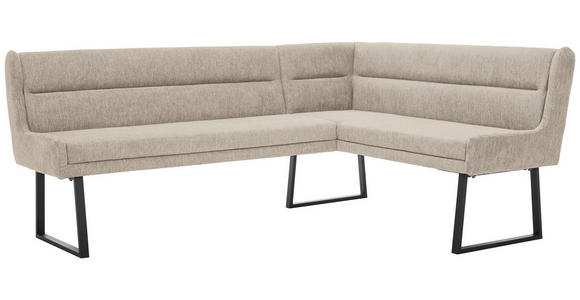 ECKBANK 217/159 cm Webstoff Beige, Schwarz - Beige/Schwarz, Design, Textil/Metall (217/159cm) - Novel