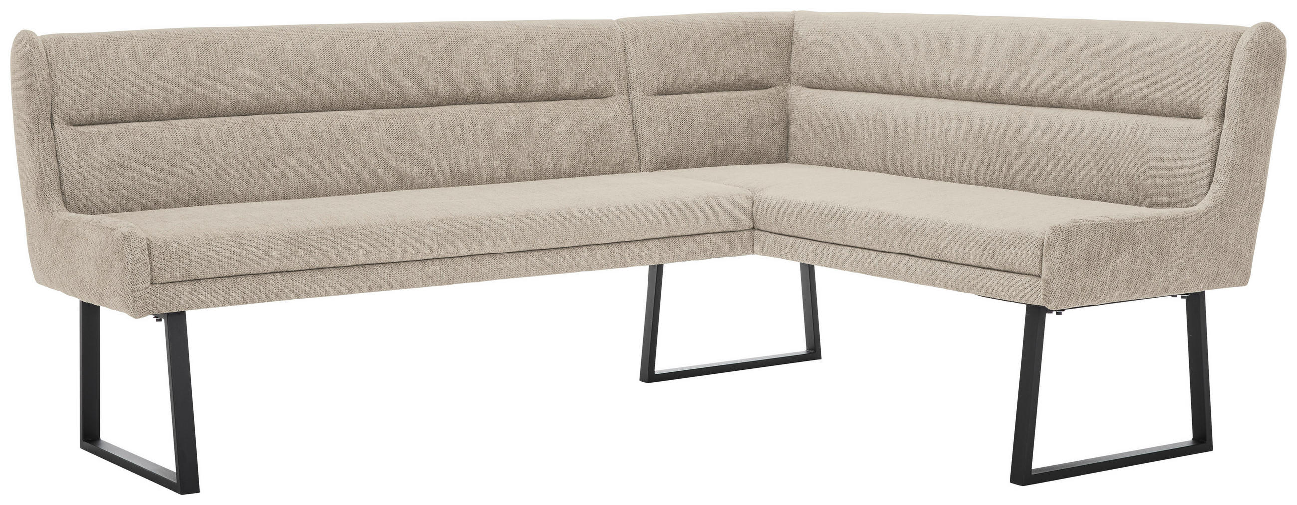 Thumbnail - Novel Eckbank, Schwarz, Beige, Metall, Textil, 4-Sitzer, Eckteil, L-Form, 237x159 cm, Stoffauswahl, Typenauswahl, mit Rü...