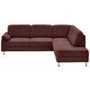 ECKSOFA in Mikrofaser Weinrot  - Weinrot, Design, Textil/Metall (266/202cm) - Beldomo System