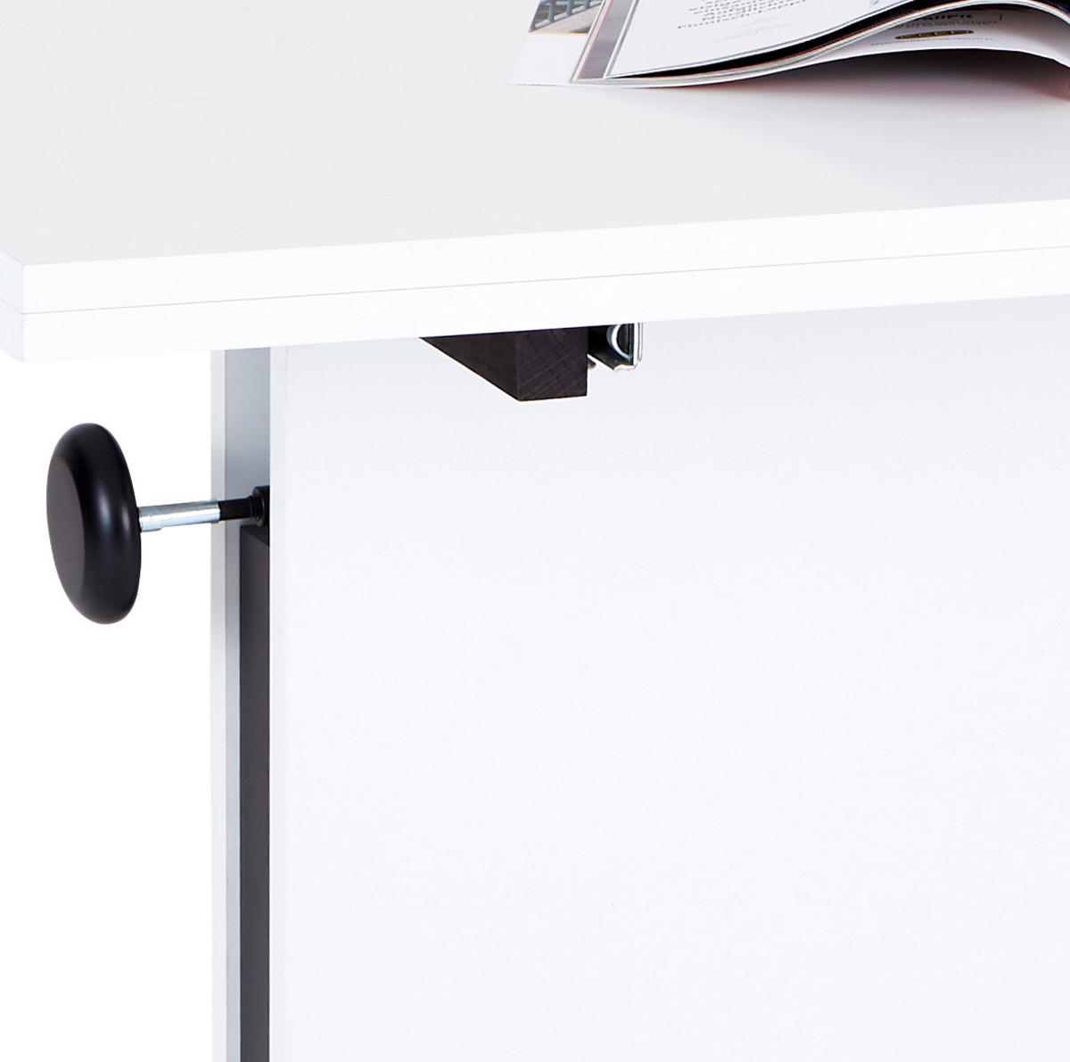 COUCHTISCH 55-110/110/57-73 cm rechteckig Schwarz, Weiß  - Schwarz/Weiß, ROMANTIK / LANDHAUS, Holzwerkstoff (55-110/110/57-73cm) - MID.YOU