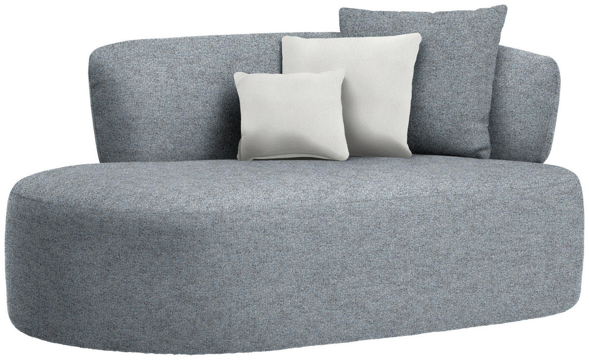 RÉCAMIERE in Chenille Beige, Graubraun  - Beige/Graubraun, MODERN, Kunststoff/Textil (166/86/105cm) - Hom`in