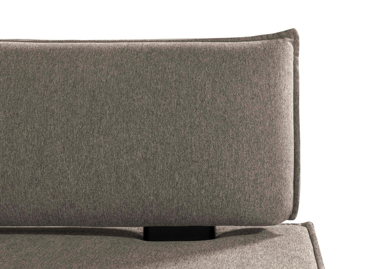 SITZBANK 153/90/65 cm Webstoff Schwarz, Taupe Buche massiv  - Taupe/Schwarz, Basics, Holz/Textil (153/90/65cm) - Carryhome