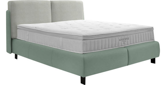 BOXSPRINGBETT 180/200 cm  in Hellgrau, Salbeigrün  - Salbeigrün/Hellgrau, Design, Textil/Metall (180/200cm) - Johann Jakob
