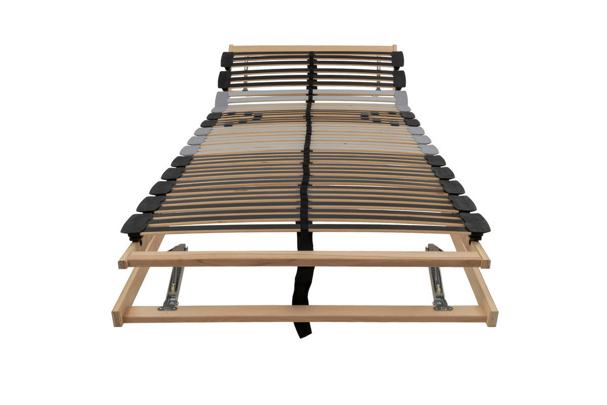 LATTENROST 140/200 cm Kopfteil, Fußteil, Mittelzone verstellbar, Birke  - Anthrazit/Silberfarben, Basics, Holz (140/200cm) - MID.YOU