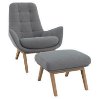 SESSELSET Flachgewebe Hocker    - Eichefarben/Grau, Design, Holz/Textil (84/95/96cm) - MID.YOU