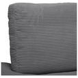 ECKSOFA Dunkelgrau Cord  - Dunkelgrau/Schwarz, Design, Kunststoff/Textil (224/265cm) - Hom`in