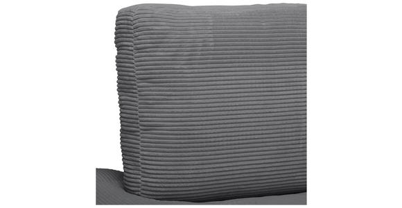 ECKSOFA Dunkelgrau Cord  - Dunkelgrau/Schwarz, Design, Kunststoff/Textil (224/265cm) - Hom`in