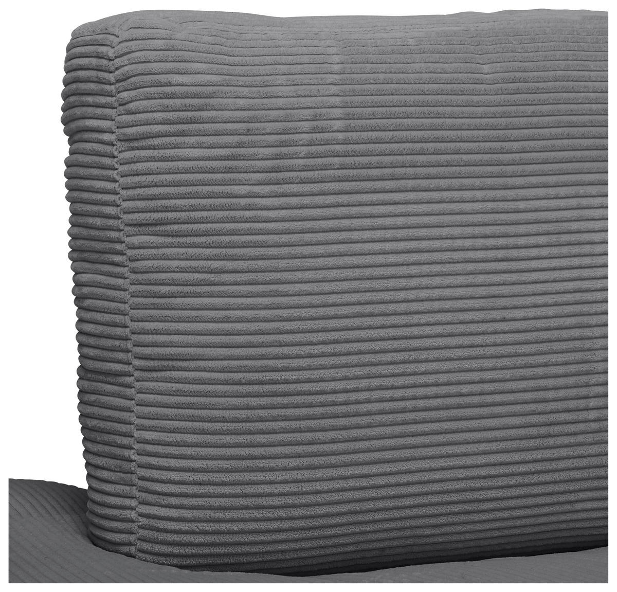 ECKSOFA in Cord Dunkelgrau  - Dunkelgrau/Schwarz, Design, Kunststoff/Textil (224/265cm) - Hom`in