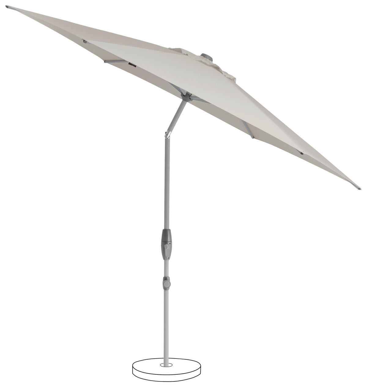 SONNENSCHIRM 330 cm Hellgrau  - Silberfarben/Hellgrau, KONVENTIONELL, Textil/Metall (330/330cm) - Suncomfort by Glatz