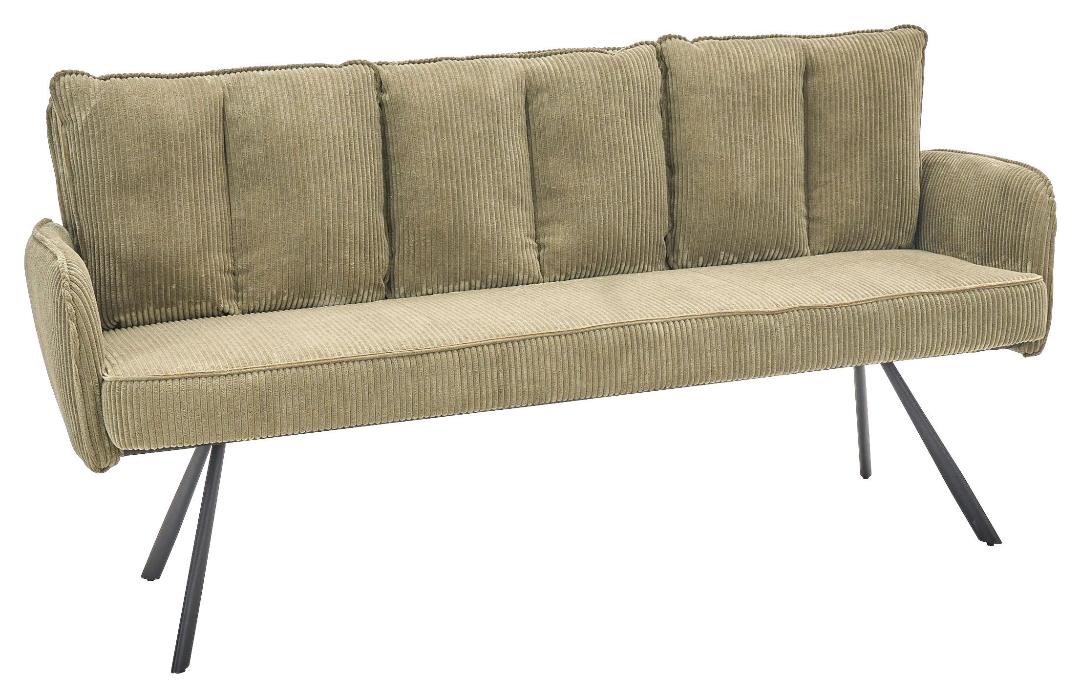 SITZBANK 180/93/67 cm Cord Olivgrün  - Schwarz/Olivgrün, Design, Textil/Metall (180/93/67cm) - Novel