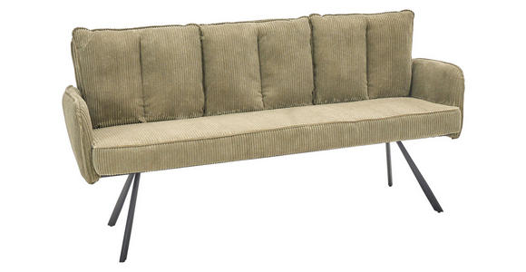 SITZBANK 180/93/67 cm Cord Olivgrün  - Schwarz/Olivgrün, Design, Textil/Metall (180/93/67cm) - Novel