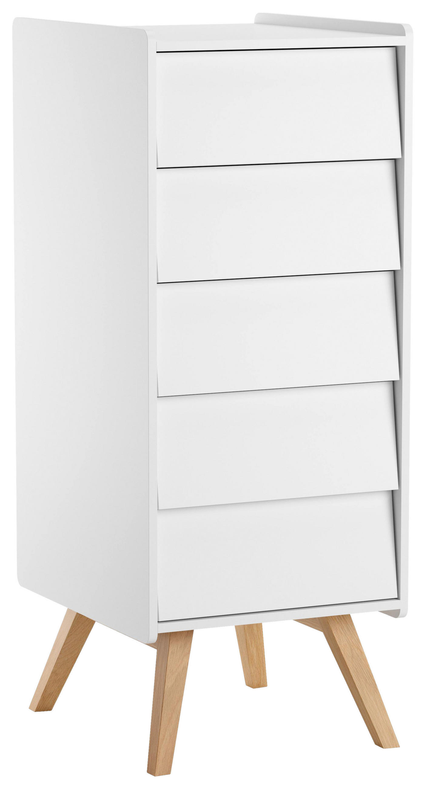 KOMMODE , 50,3/127,7/40,4 cm, 5 Schublade(n)  - Weiß, MODERN, Holz/Holzwerkstoff (50,3/127,7/40,4cm) - MID.YOU